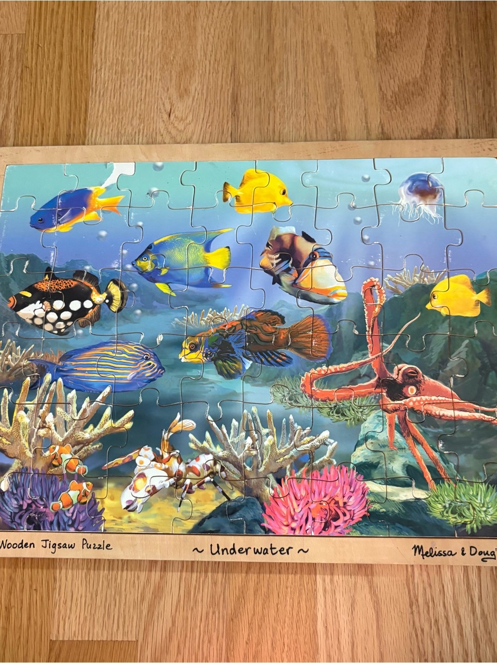Melissa & Doug Ocean Sea Life Puzzle Underwater Wooden Tray